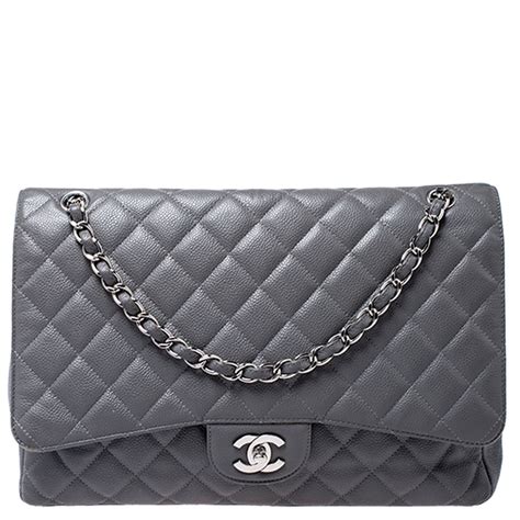 chanel gray caviar maxi flap|The Ultimate Chanel Flap Guide .